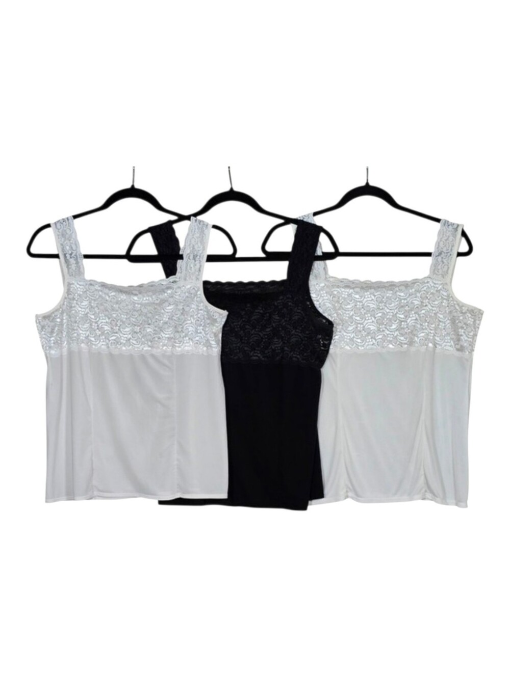 Patricia Lingerie Women's Lace Trim Camisole Tank Top Bundle Multi L